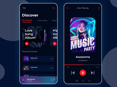 Music Player App Design app design music app ui desgn uiux design