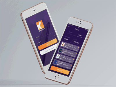 Sky Airlines Travel App animate app sketch travel ui ux