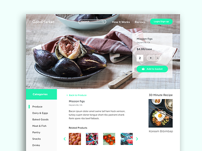 Product Page food grocery product page shop shopping visual design web design