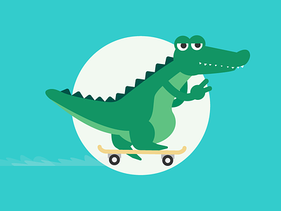 Later Gators! alligator croc crocodile gator reptile skateboard skater