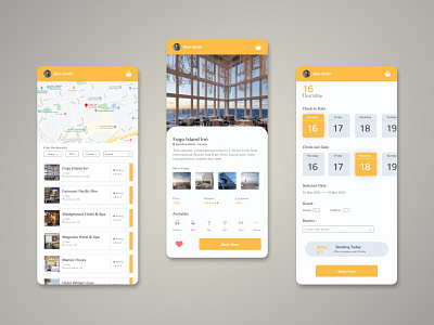 Hotel Booking App app app design apple application clean ui interface ios minimal mobile mobile app mobile app design ui uiux user experience userinterface