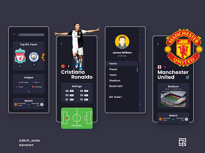 Football App Concept app art design flat illustrator minimal type ui ux web