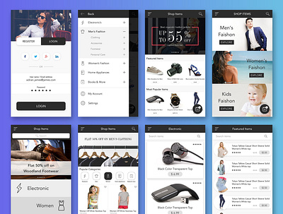 ecommerce shopping App design illustration typography ui ux vector web
