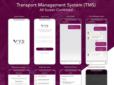 Transport Management System TMS App design icon illustration logo typography ui ux web