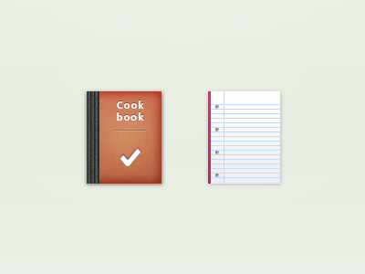 Couple of icons book checkmark cookbook guide icon paper sheet
