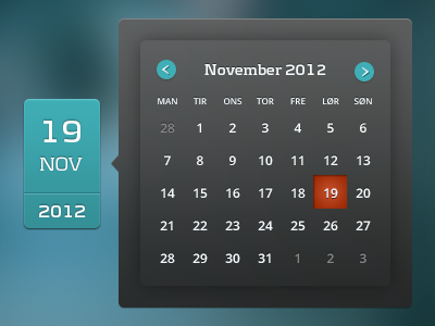 Date Selector calendar date day month range selector ui year