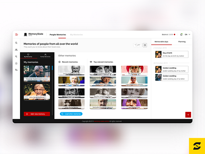 Memory Platform - Concept app application clean dashboard ui design memories memory online people platform state ui ux uxui uxuidesign web web design webdesign website website design