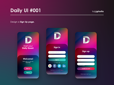 Daily Ui #001 - Design a Sign Up page
