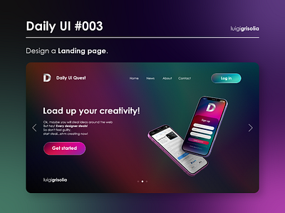 Daily UI #003 - Design a Landing Page branding design graphic design illustration landingpage layout logo ui ux vector webdesign