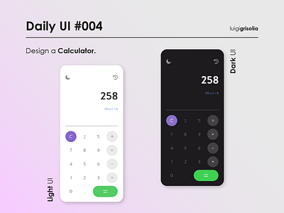 Daily UI #004 - Design a Calculator. app calculator design graphic design layout mobile prototype ui ux