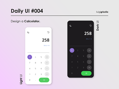 Daily UI #004 - Design a Calculator.