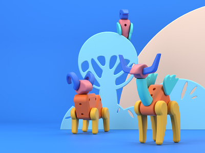 Zoo Theater 3d 3dillustration design minimal poster toydesign toys