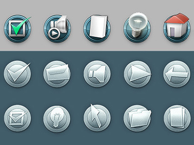 Icons, web buttons.