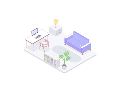 isometric flat apartment colors computer flat flat design flatdesign illustration isometric isometric design isometric illustration isometry minimal minimalism nice room sofa table vector