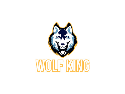 Wolf King Mascot Logo Design branding graphic design illustrator logo logo design modern logo