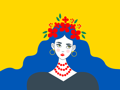 STAND WITH UKRAINE 🇺🇦 clean design girl graphic design illu illustration ui ukraine vector