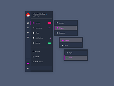 DailyUI : 007- Settings app app settings daily ui dailyui dark settings ui user interface