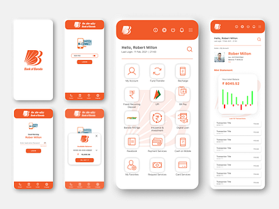 Bank of Baroda App Redesign dailyui design redesign ui