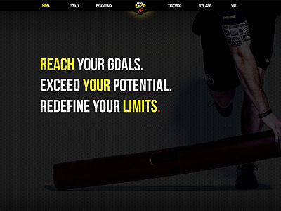 Fitness event landing page