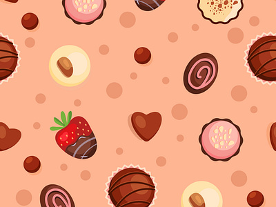 Pattern with chocolates and sweets