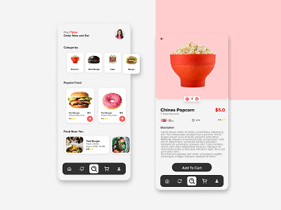 Food App UI Design branding modern design