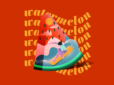 'tis the watermelon season beach digitalart freelanceillustrator illustration illustrator summer surfing teeshirt type vector watermelon watermelonsugar