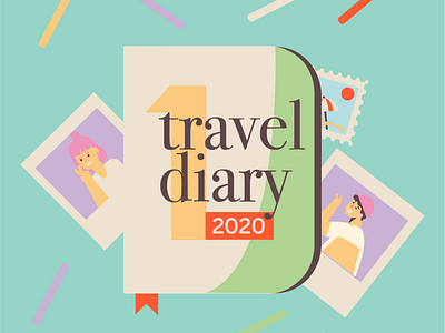 Travel Diary 2020 branding design illustration illustrator instagram instagram post instagram posts solo travel sticker travel vector