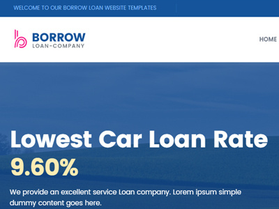 Borrow - Loan Website Template bank credit loan template website