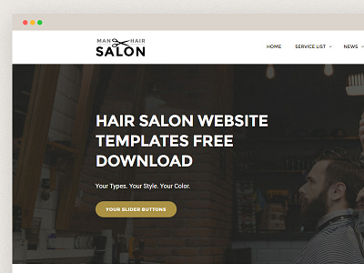 Hair Salon Website Templates Free Download clean creative hair men hair salon website template