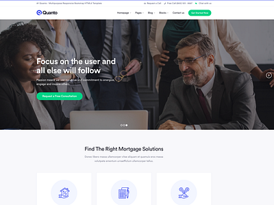 Quanto Home Page Mortgage Broker Website Templates broker clean company creative landingpage mortgage