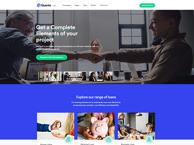 Quanto Creative Loan Website Templates company creative landingpage loan template design