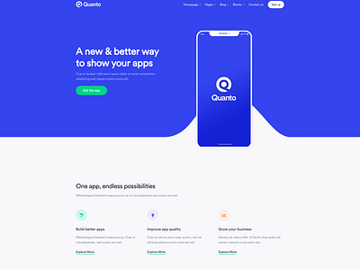 App Landing Page Quanto