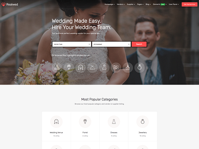 Realwed Wedding Supplier Directory Listing Html Template