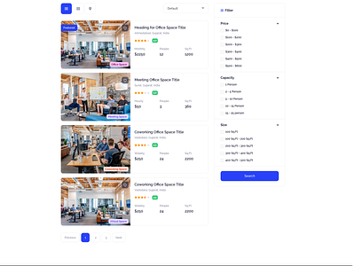 Spacely Realtor Directory Listing Design System co working design system directory listing listing page office space realestate realtors rental uidesign uxdesign