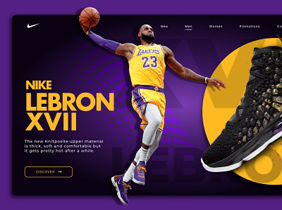 Web Design Lebron James Sneakers Nike Concept design maquette ui ux web webdesign website xd
