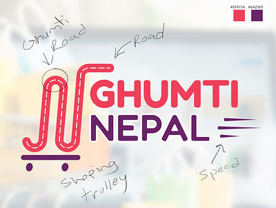 Ghumti Nepal - Designer Binod branding design branding design in nepal designer in nepal designer logo designer portfolio designerbinod digital art logo designer in nepal logodesign online shopping logo rebranding road logo shoppincart shopping logo