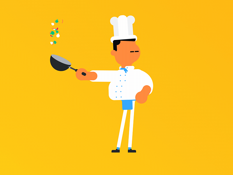 Tinder × Chef 2d animation character animation characters chef cook motion graphics rubberhose tinder