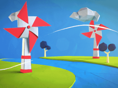 Morrison Foerster Holiday Card 2017 low poly planet strawberry windmill