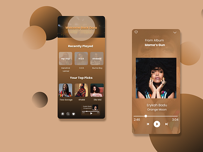 Music Mobile App-UI Design app dailyuichallenge design ui uidesign uiux