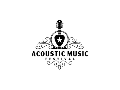 Acoustic Guitar Music badge band banner concert country decoration design emblem guitar icon logo music musician poster rock sing song sticker vector vintage