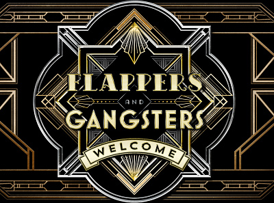 Typography Flappers and Gangsters artdeco gold luxury metalic roaring 20s typedaily typography vintage