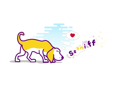 Sniffing Puppy animal colorfull cute dog illustration pup puppy sniffing