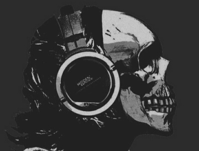 Skull with Headphones wallpaper