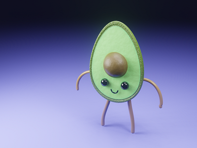 3D Avocado Cute Character