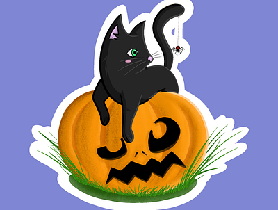 Halloween kitty cat halloween illustration kitty