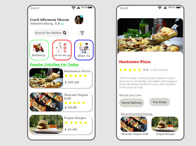 Restaurant App app design food health restaurant ui ux