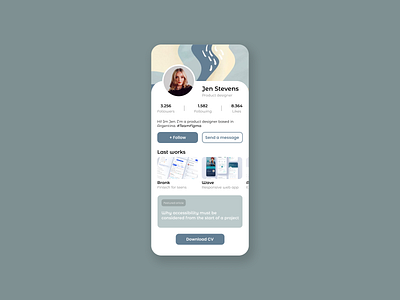 Daily UI 04 - Profile app dailyui design interface ux