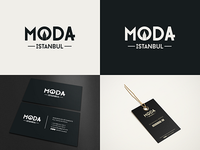 Moda Istanbul clothing brand art black brand identity branding businesscard clothes clothing design flat istanbul logo moda pricetag white