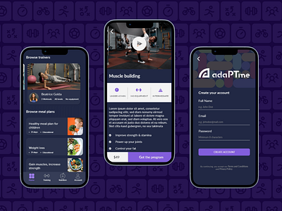 Fitness mobile application design - adaPTme