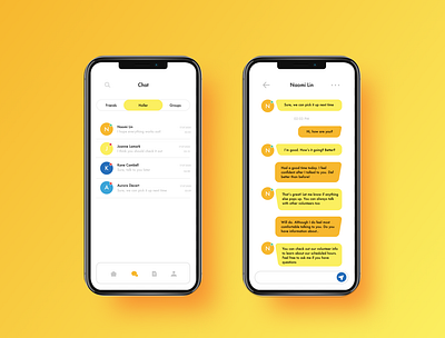 Holler: Holler chat app design ui ux